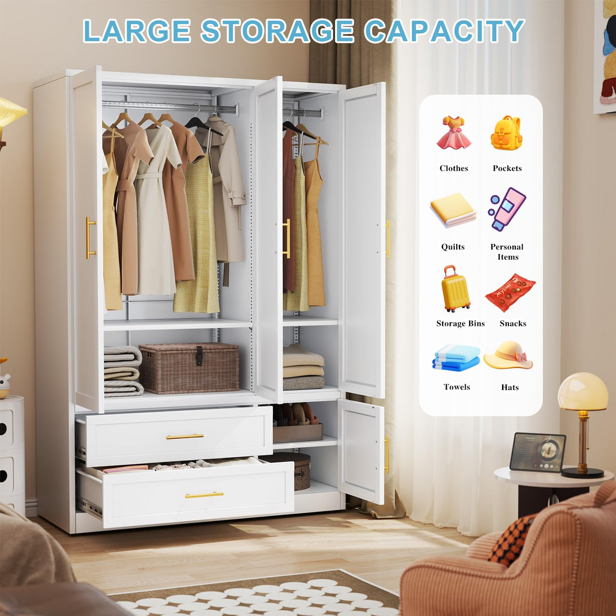 Metal Wardrobe Closet