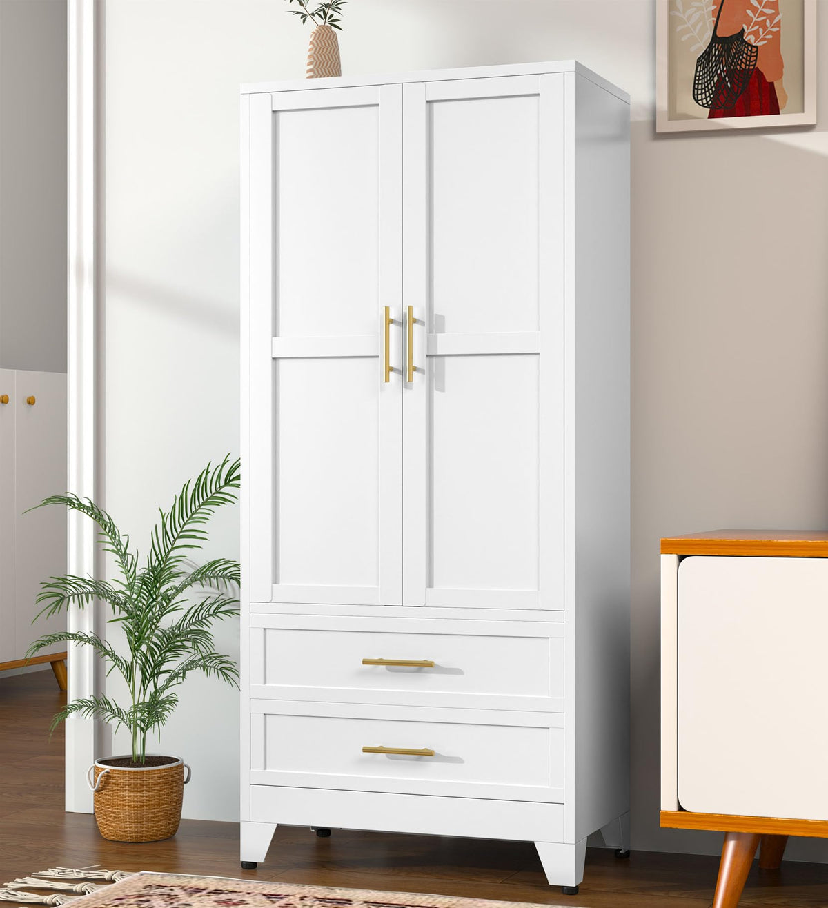 Metal Armoire Wardrobe
