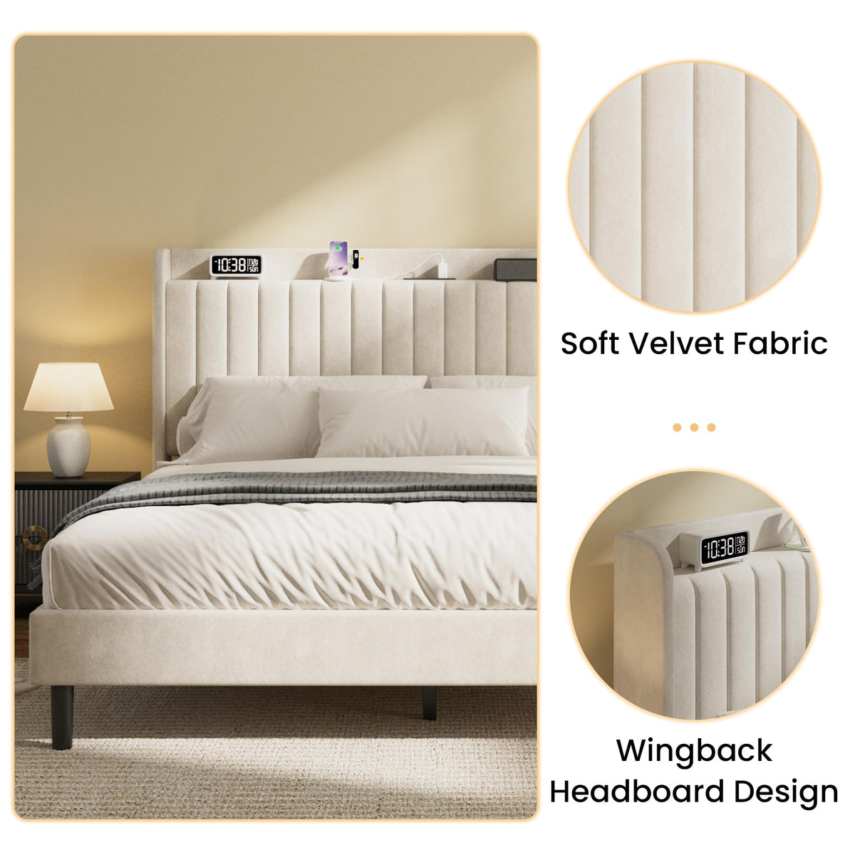 King Velvet Bed