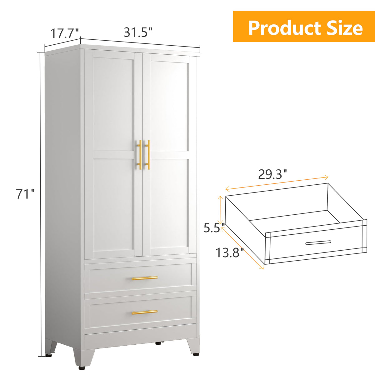 Metal Armoire Wardrobe