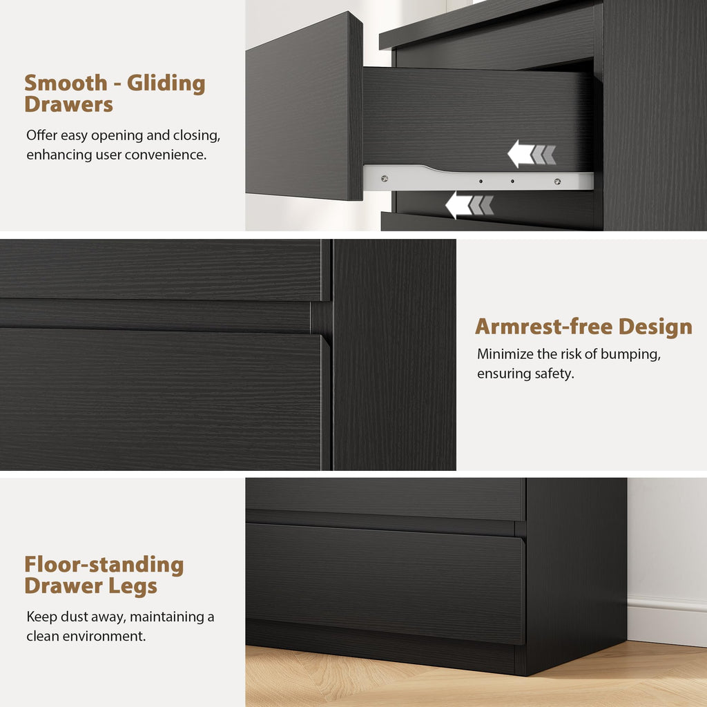 Black 5 Drawer Dresser