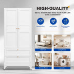 71" Tall Metal Wardrobe