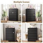 Black 5 Drawer Dresser