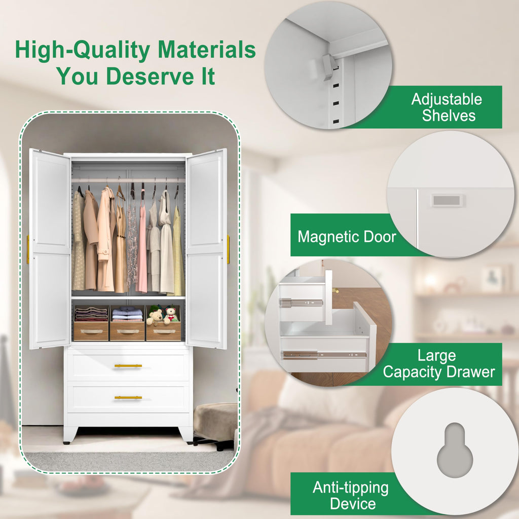 Metal Armoire Wardrobe