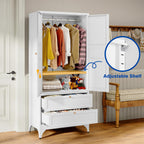 71" Tall Metal Wardrobe