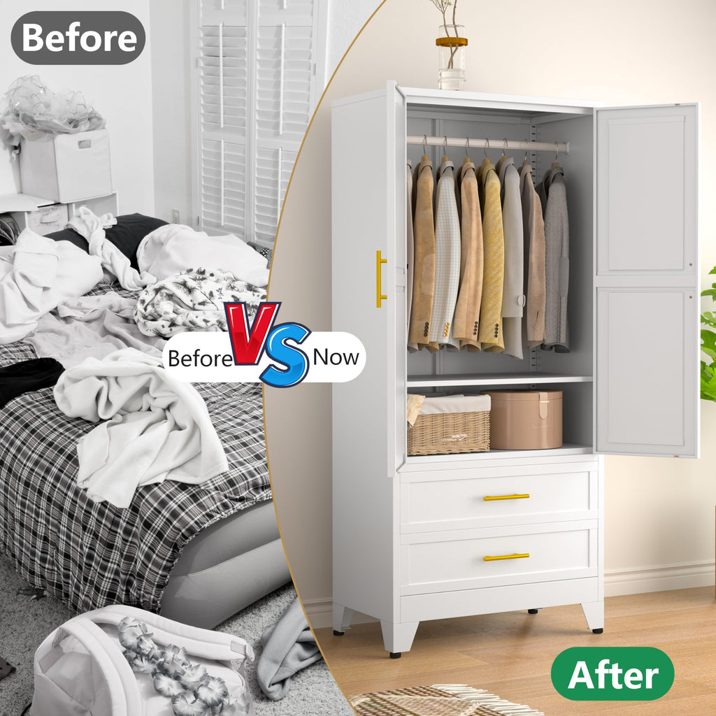 Metal Armoire Wardrobe