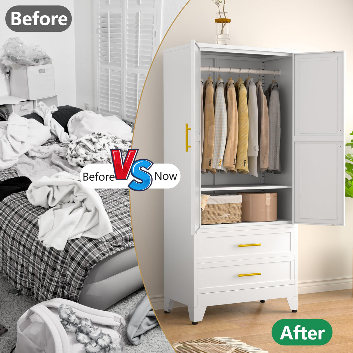 Metal Armoire Wardrobe