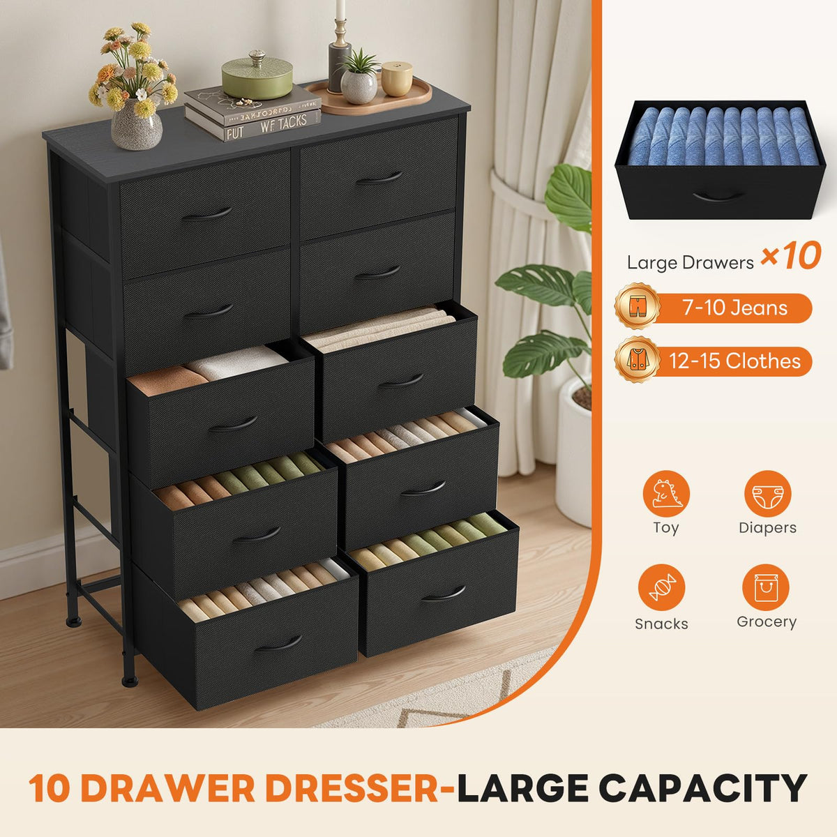 Black Dresser for Bedroom