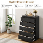 Black 5 Drawer Dresser