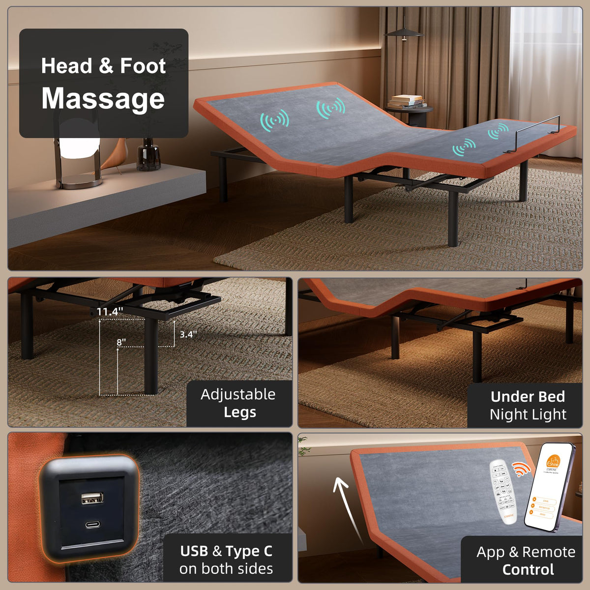 Split King Adjustable Bed