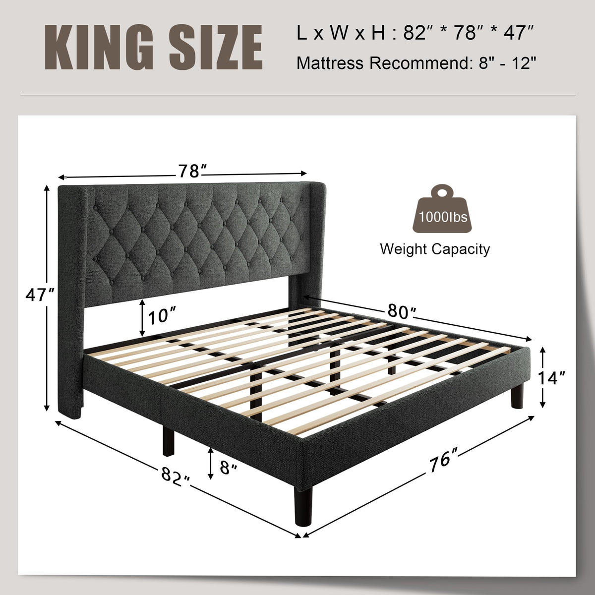 King Size Platform Bed