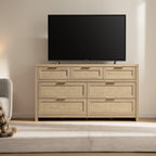 7 Drawer Rattan Dresser
