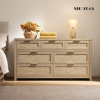 7 Drawer Rattan Dresser
