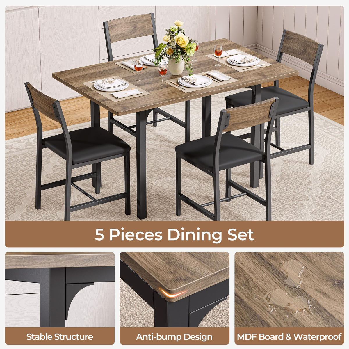 Dining Table Set for 4